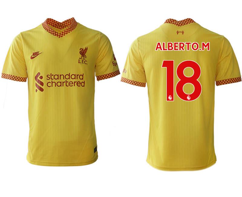Cheap Men 2021-2022 Club Liverpool Second away aaa version yellow 18 Soccer Jersey
